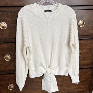Fashion Forms Cream Tie-Front Sweater